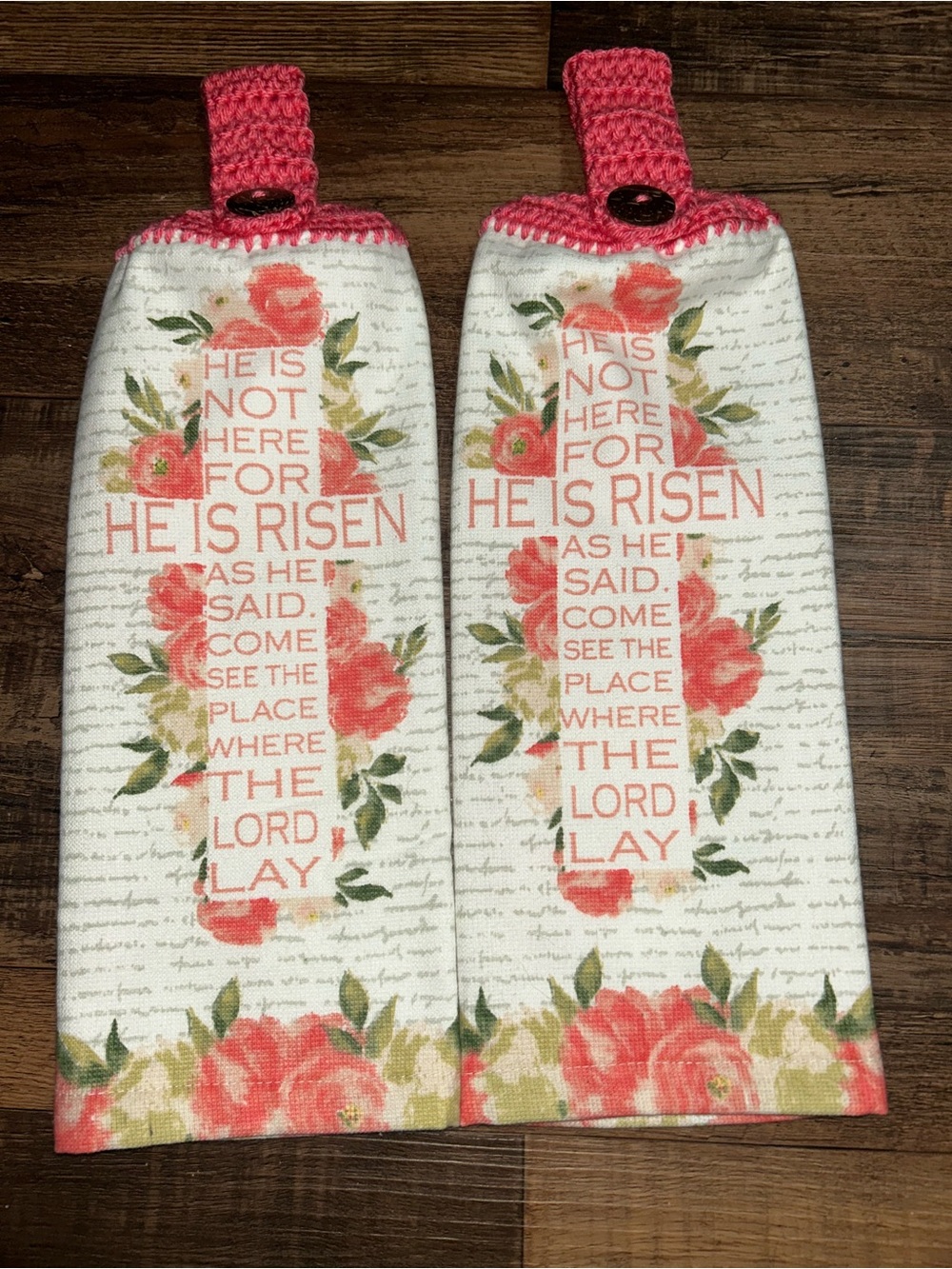 Floral Cross Hanging Towel Set